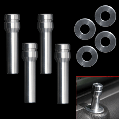 Brushed Billet Door Lock Kit 02-up Jeep, Chrysler, Dodge 4DR - Click Image to Close